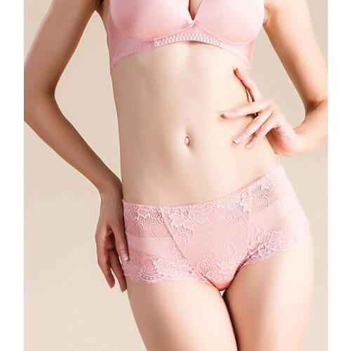 Summer Silk Knitted Underwear Lace Sexy Female Light Luxury Comfort Low Flat Pants 100% Silk