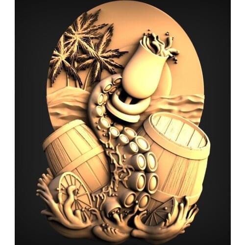 STL Model Panno for CNC Router 3D Printer Artcam Aspire Bas Relief (468)