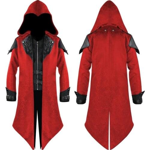 Medieval Halloween retro gothic vampire wizard stitching jacket male