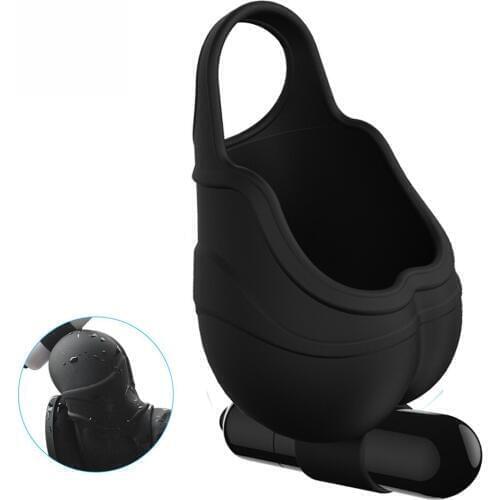 Men Penis Testicle Massager Vibrator Testis Scrotum Stretcher Ball Bag Silicone Male Delay Ejaculation Ring Sex Toys For Man