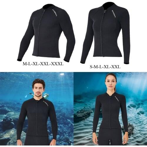 2MM Neoprene Wetsuit Men Keep Warm Swimming Scuba Diving Bathing Suit Long Sleeve Wetsuit for Snorkeling Surfing Swimming