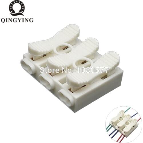 New Arrival 3pin to 6pin Push Quick Wiring Terminals Cable Connector 3 input to 6 output no need soldering spring terminal