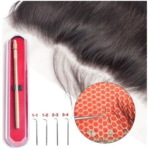 Alileader Professional Ventilating Needle For Lace Front Making Kit With 4 Different Size Ventilating Needles And 1 Brass Holder