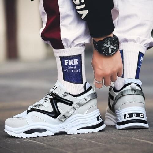 Mesh Breathable Clunky Casual Sneakers Shoes Students Mens Running Sneakers Male Leisure Sports Shoes Couples Athletic Footwear