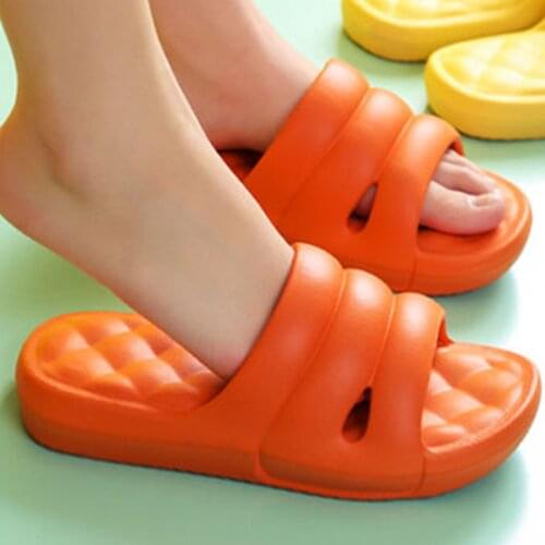 Unisex Thick Platform Slippers Summer Beach EVA Soft Sole Slide Sandals Leisure Men Women Anti-slip Shoes Solid Indoor Slippers