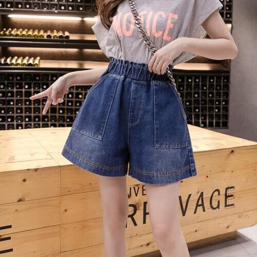 High Waist Pocket Blue Jeans Female Denim Shorts For Women Jean Shorts Women Summer Korean Style Women Loose Short Shorts 5XL