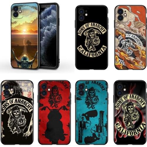 Sons Of Anarchy For Apple iPhone 13 12 11 Mini XS XR X Pro MAX SE 2020 8 7 6 5 5S Plus Black Silicone Phone Case