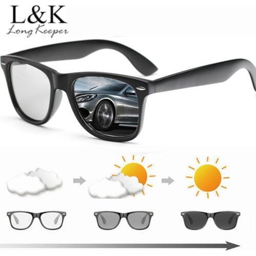 Polarized Photochromic Sunglasses Classic Men Chameleon Discoloration Driving Sun Glasses Male Retro Brand Eyewear UV400