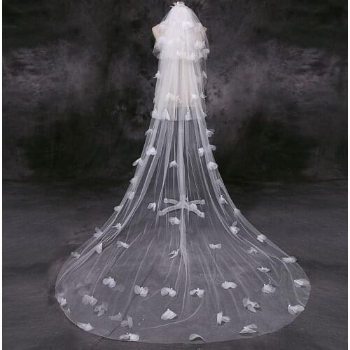 Vestidos Elegant Wedding Accessories Tulle Comb3 Layers White Lvory Bridal Veils 2021 Fashion