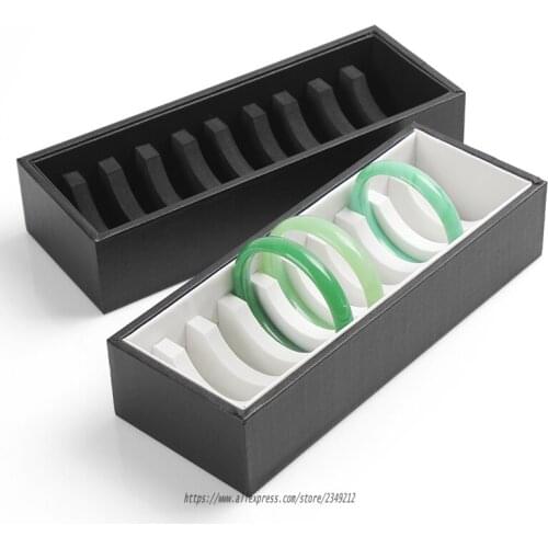 High Quality 10 Cells Jade Bracelet Display Box Jewelry Tray Holder Anklet Storage Case Bangle Showcase