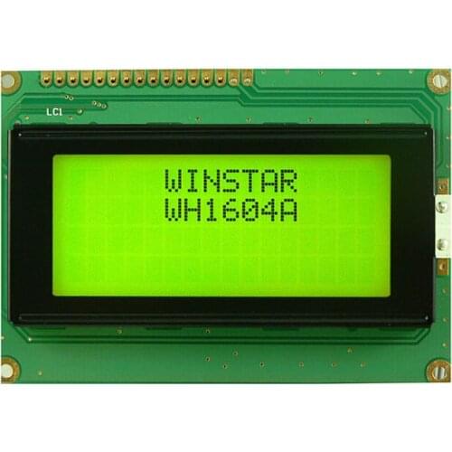 WH1604A WINSTAR LCD modules 16x4 default interface is 6800 4/8-bit parallel, 5V power supply screen yellow-green backlight