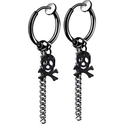 Factory Wholesale New Fashion Ear Clips Cross Stainless Steel Drop Earrings for Men and Women