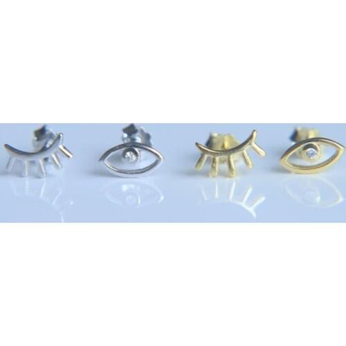 10mm tiny mini cute girl jewelry anti allergy 100% 925 sterling silver eyelash cute minimal dainty stud earring