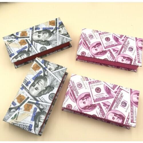 10pcs/lot Eyelash Dollar Box Hard Magnetic Lash Box Fit 25mm 27mm Mink Eyelashes Packaging