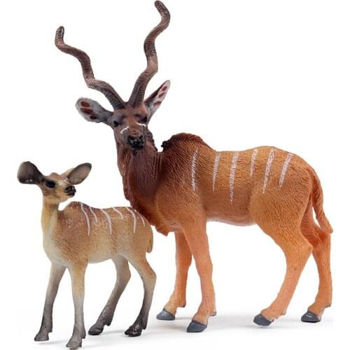 2pce Simulation Wild Animal Model Set Sheep Rabbit Deer Flamingo PVC Animals Action Figures Toys Childrens Christmas Gifts