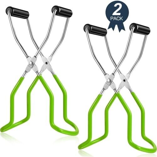 2Pcs Canning Jar Lifter Tongs Stainless Steel Jar Lifter with Grip Handle for Safe and Secure Grip Fast Shipping