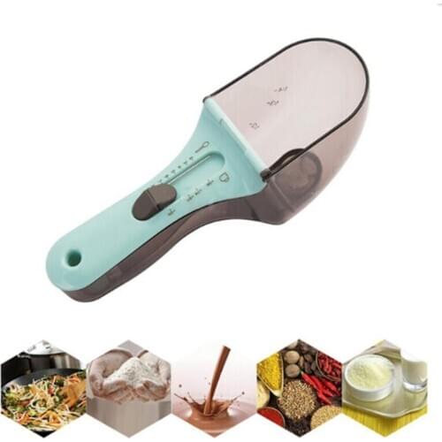 2 Pcs Kitchen Measuring Cups Adjustable Measured Spoons Multifunctional Solid Powder Liquid Cooking Props