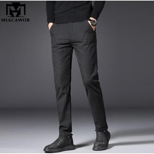 2021 Spring Casual Men Pants Mens Classic Business Dress Slim Fit Jogger Stretch Long Trousers Men Clothing Plus Size 28-38 K152