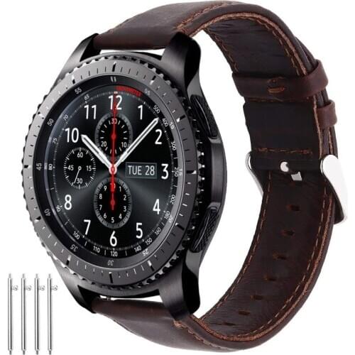 22mm band for Samsung Galaxy watch 46mm strap Gear s3 Frontier band Leather Crazy bracelet Huawei watch GT strap Grea S 3 46 mm