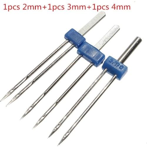 3PCS/set Twin Double Needle Size 2.0/90, 3.0/90, 4.0/90 Sewing Machine Needles Pins
