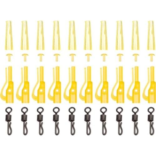 32Pcs/Set Carp Fishing Tackle Weight Lead Clips Quick Link Swivels Tube Hair Rig Outdoor Fishing Trackle Tool