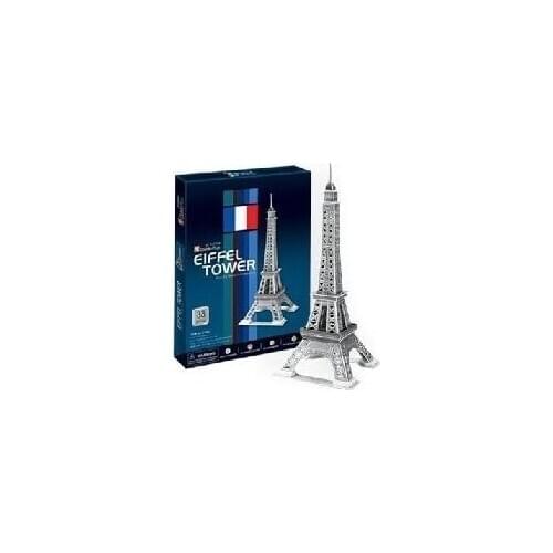 T0392 3D Puzzles Paris Eiffel Tower DIY Building Paper Model Kids Silver Color 33 Pieces Creative Childrens educational toys