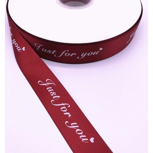 5yards 10 20 25 38mm Printed "just for you" Polyester Ribbons for Wedding Christmas Party Decorations DIY Bow Craft Ribbons #07