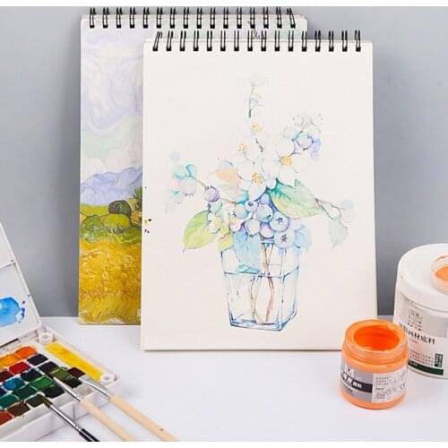 50Sheets A4 Paper Watercolor Sketch Book Notepad for Painting Drawing Diary Journal Notebook Sketchbook with Spiral Wire