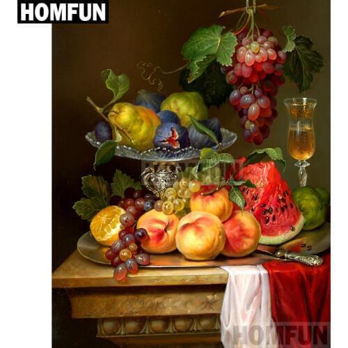 HOMFUN Full Square/Round Drill 5D DIY Diamond Painting "Fruit still life" Embroidery Cross Stitch 5D Home Decor Gift A02094