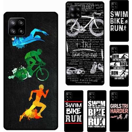Swim Bike Run Triathlon For Samsung Galaxy A71 A51 A41 A31 A11 A10 A50 A70 A21S A20e A12 A52 A72 A32 Phone Case