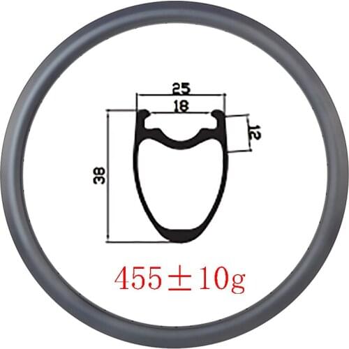 455g 700C 38mm deep Tubeless carbon rims disc brake UD 3K 12K matte glossy 16H 18H 20H 21H 24H 28H 32H Road gravel bicycle wheel