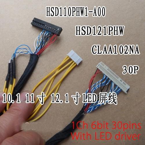 For 10.1 11 12.1 inch Special 1ch 6bit 30pins lvds cable FI-XB30SL For hsd110phw1 HSD121PHW1 CLAA102NA With LED Driver