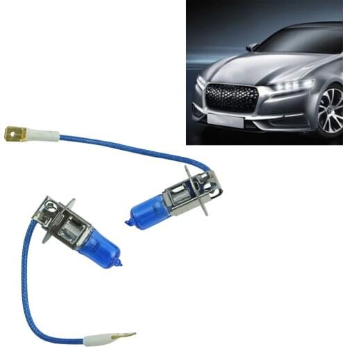 G5AD 2pcs H3 12V 55W White Halogen Head Light Replacement Bulb Lamp For Auto Car