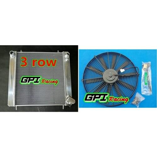 GPI Racing ALUMINUM RADIATOR +FAN FOR Jaguar XKE Manual MT 1965 1966 1967 65 66 67