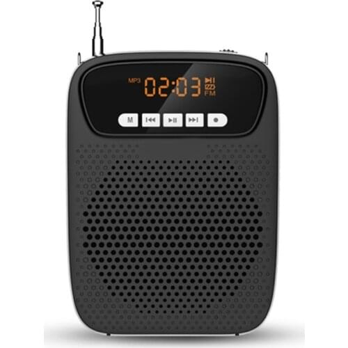 15W Lightweight Portable Rechargeable Mini Voice Amplifier with Headset Microphone Supports Bluetooth/Recording/FM Radio