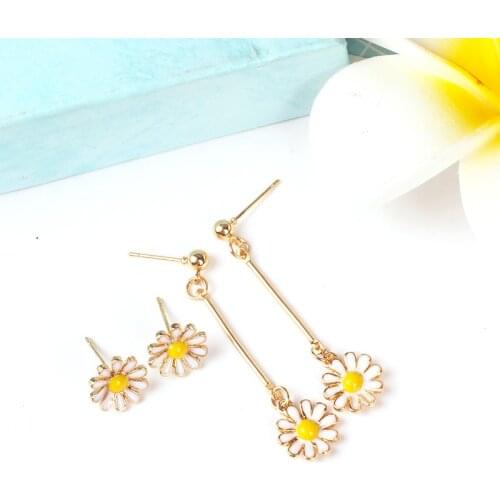 Daisy Ear Stud Summer Simple Exquisite Earrings For Girl Ear Accessories Cute Individuality Temperament Drop Pendientes Eardrop