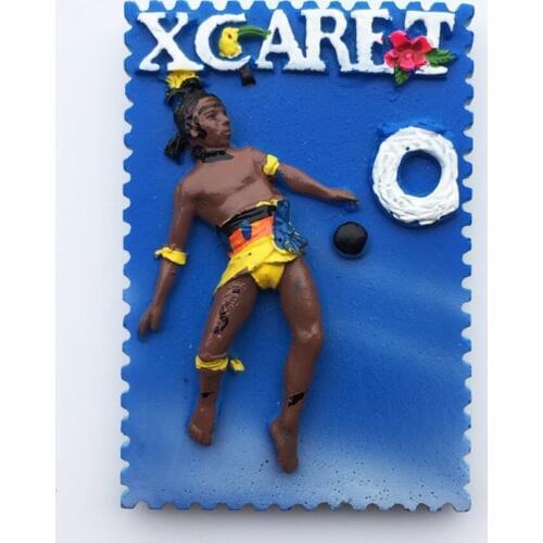BABELEMI Mexico Cancun XCARET Park Maya Fridge Magnets 3D Fridge Magnet Sticker Travel Souvenir Kitchen Decoration