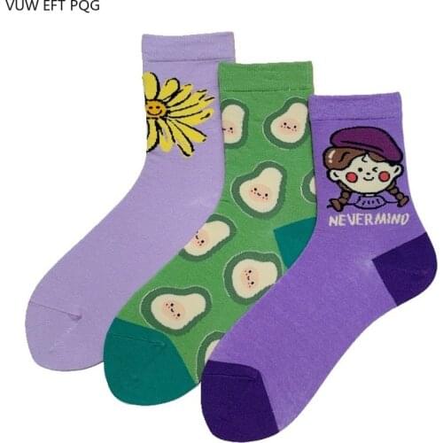 Cute Student Cartoon Girl Socks Retro Fashion INS Street Kawaii Hip Hop Cotton Sock Harajuku