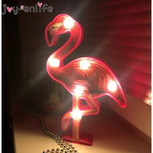 Lovely Flamingo 3D Night Light Summer Home Party Decor Flamingo LED Lamp Wedding Birthday Hawaii Party Girls Bedroom Decoration
