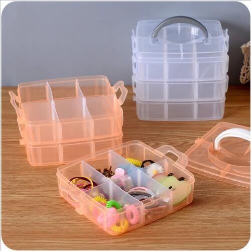 Multifunction Three Layers Transparents Storage Boxes Jewelry Display Dressing Storage Box Hair Accessory Girl Hairpin Organizer