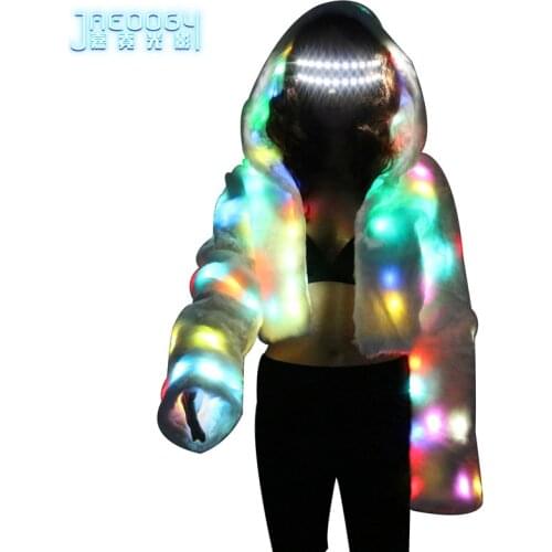 New Lights Flashing Clothes Annual Meeting Stage LED Fluorescent Dancing Womens Halloween Night Field Glow Party