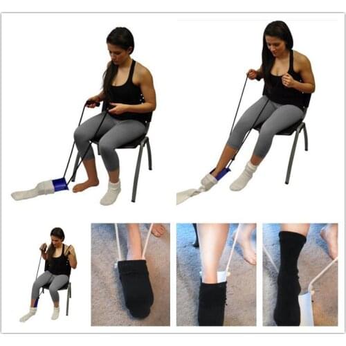 Wearing a sock aid support Appliance, DISABILITY AID PVC Sock Aid Stocking elderly Disability Assist Help Tool
