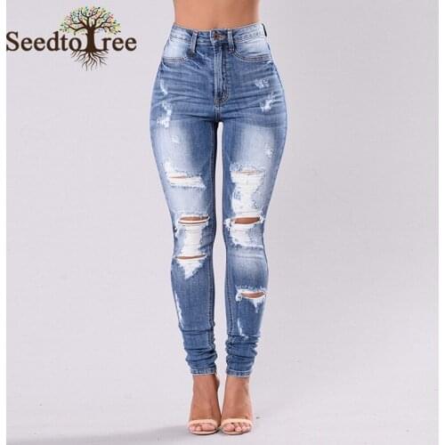 Cutout Ripped Colorblock Denim Pants
