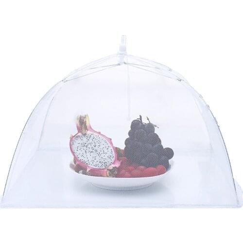 12 Inch Food Cover Mesh Folding Washable Anti Fly Table Dish Cover BBQ Umbrella Pop-up Cover For Picnic Outdoor Party Food