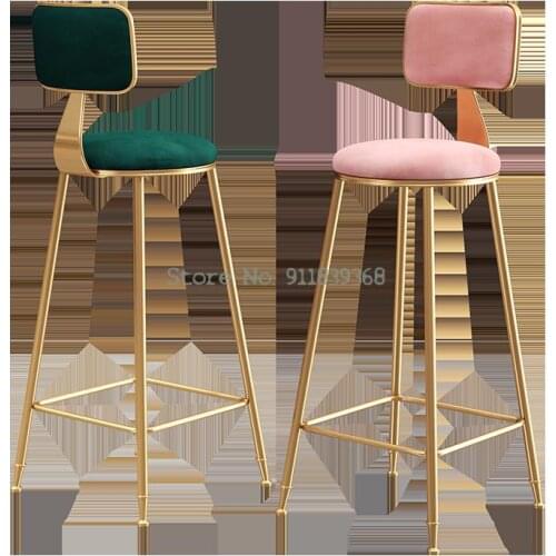Nordic Bar Chair Simple Modern Bar Chair High Stool Family Back High Chair Dining Chair Net Red Chair High Stool