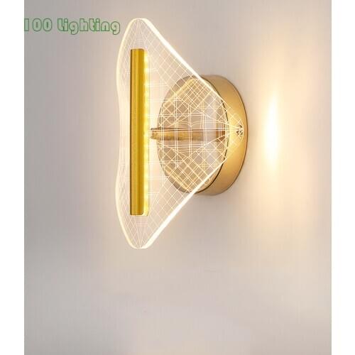 Modern New Acrylic lampshade LED Wall lamp Home Lighting Fixtures Gold Metal Livging room Bedroom Wall Sconce Corridor Lights