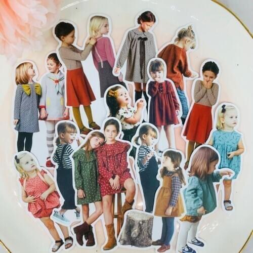 15pcs Magazine baby Kids Fun Paper Stickers Homemade Bookkeeping Decals on Laptop / Decorative scrapbooking / DIY