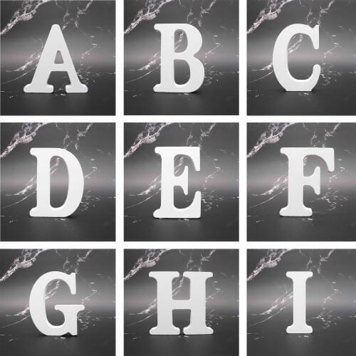 1pc 8CMX8CM White Wooden Letter English Alphabet DIY Personalised Name Design Art Craft Free Standing Heart wedding decoration