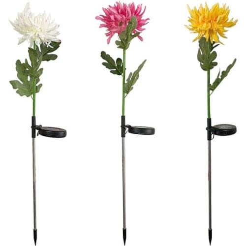 1PC Solar Chrysanthemum Light Outdoor Garden Ornaments Landscape Light Ground Decoration