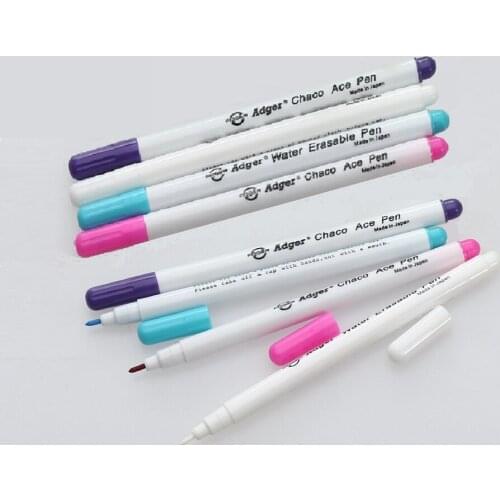 10Pcs Water Erasable Ink Fabric Marker Pen Water Soluble Washable Mark Tool for DIY Cross-Stitch Needlework Quilting Dressmaking